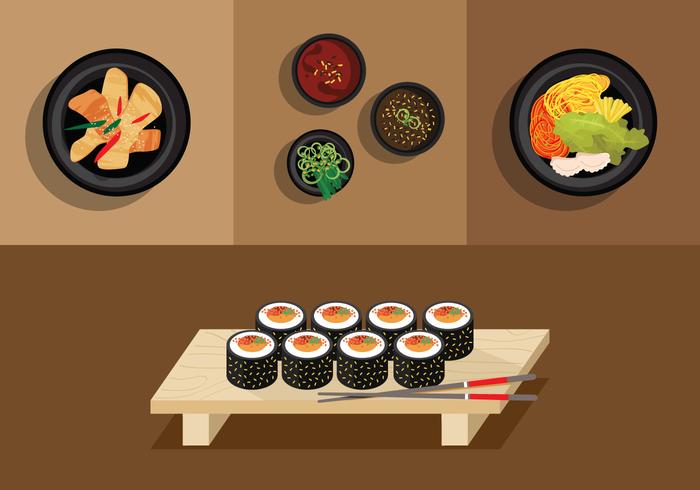 Vector Gimbap comida coreana