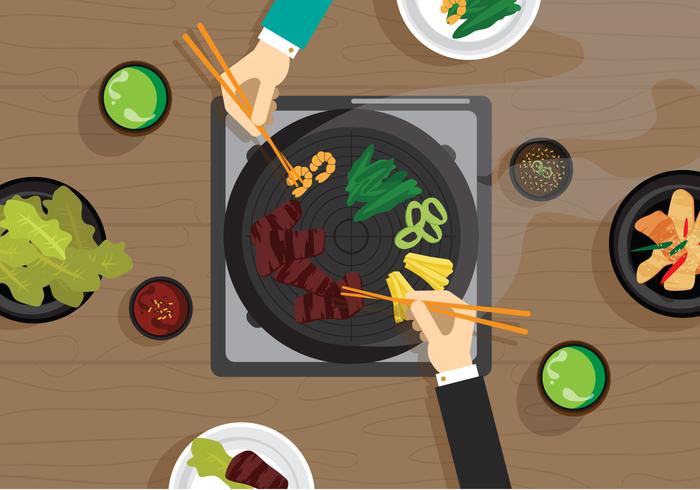 Vector Galbi Korean Food Vector Galbi Korean Food