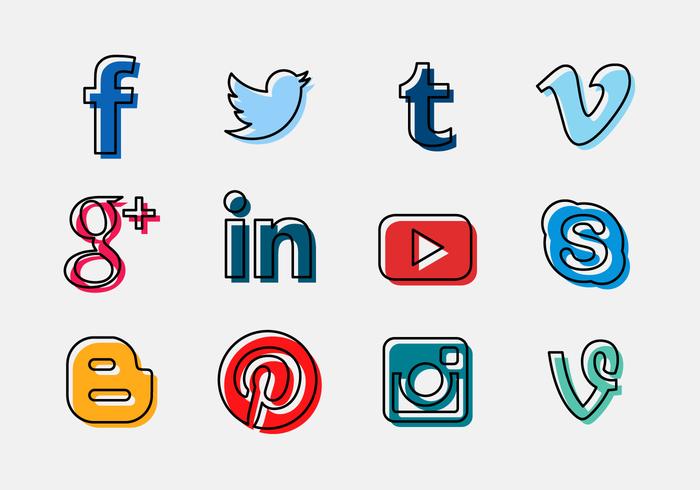 Social Media Icon Set vector