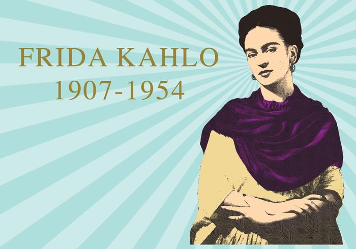 Frida Khalo Grabado en madera vector