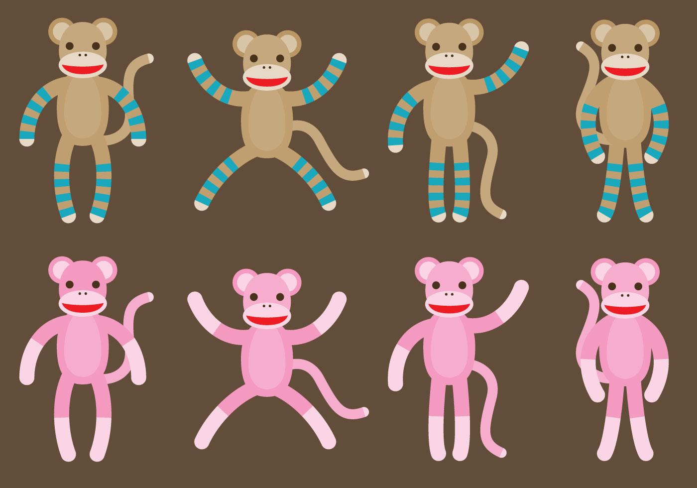 Sock Monkeys 98728 Vector Art at Vecteezy