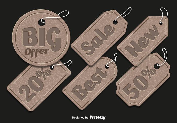 Cardboard sale tags vector