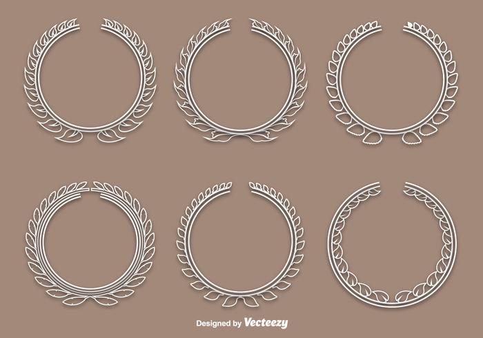 Linear white wreath vectors Linear white wreath vectors