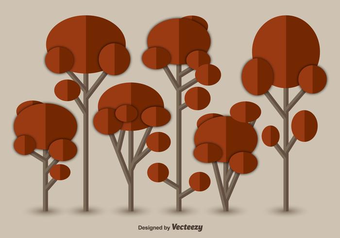 Flat autumn trees vector