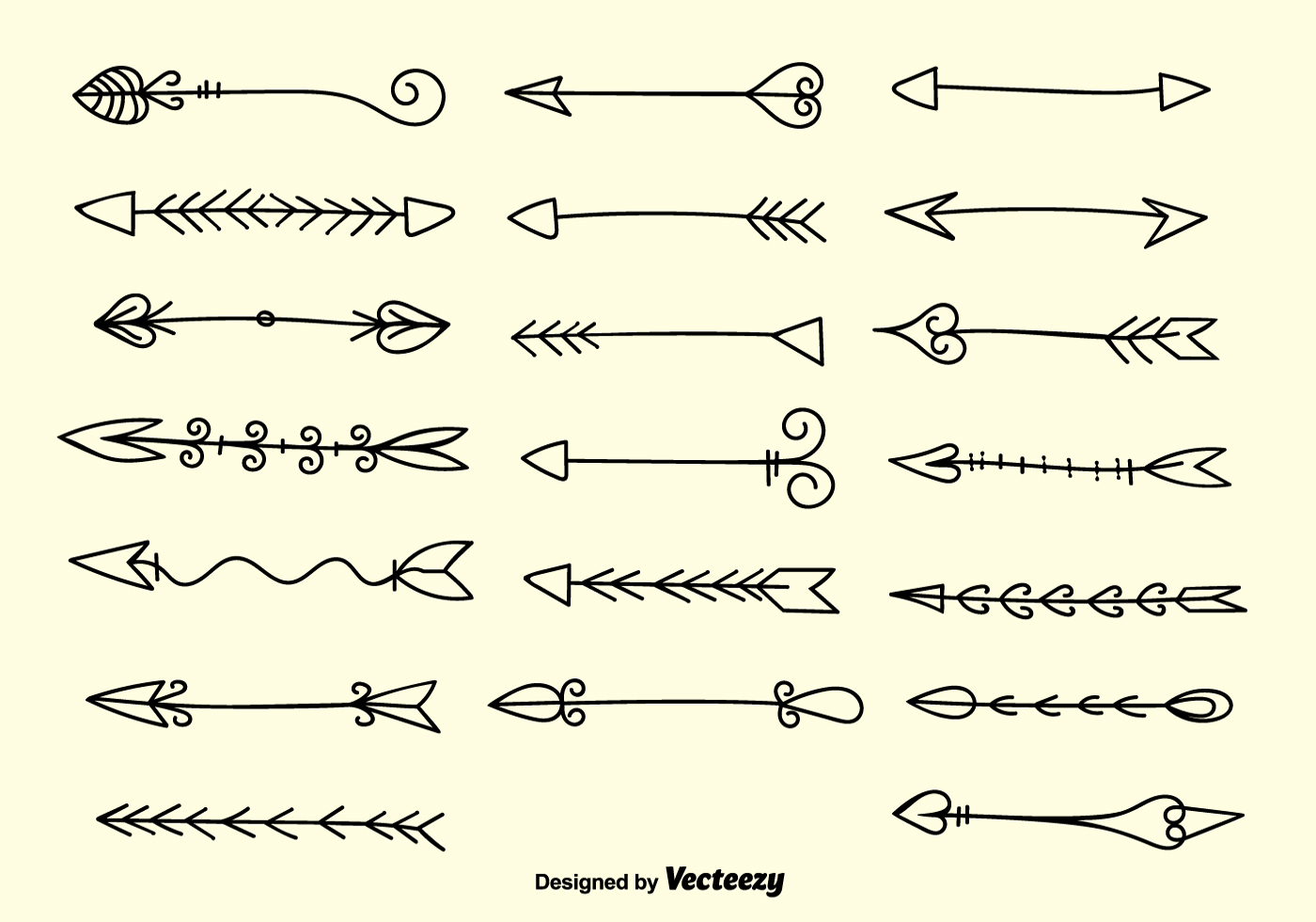 doodle decorative arrow vectors