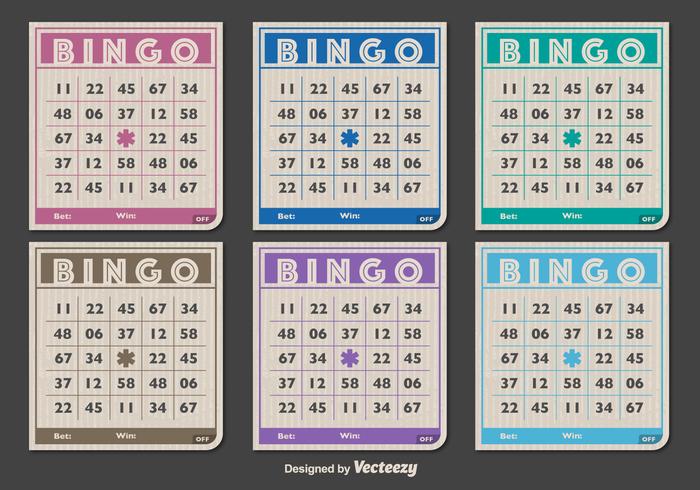 Bingo clásico tarjetas vector