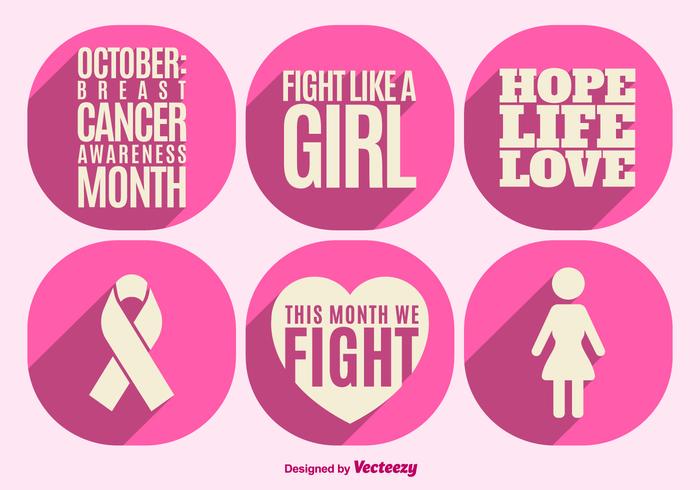 Breast cancer awareness elements vector