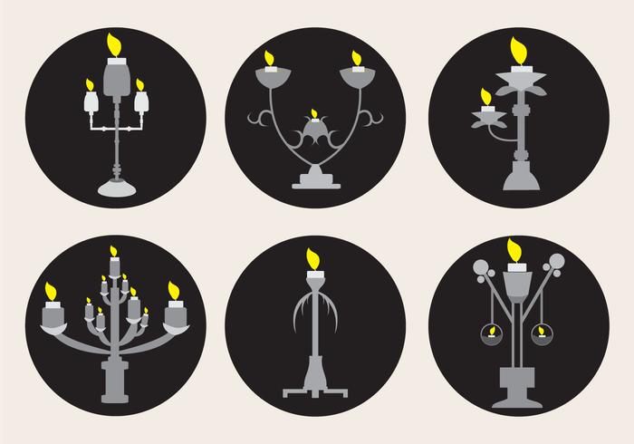 Silver Candlestick Sets vector