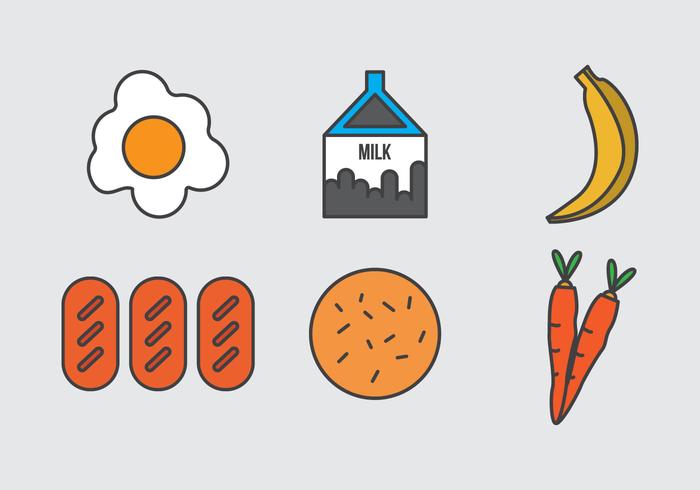 Free School Lunch Vector Iconos # 1