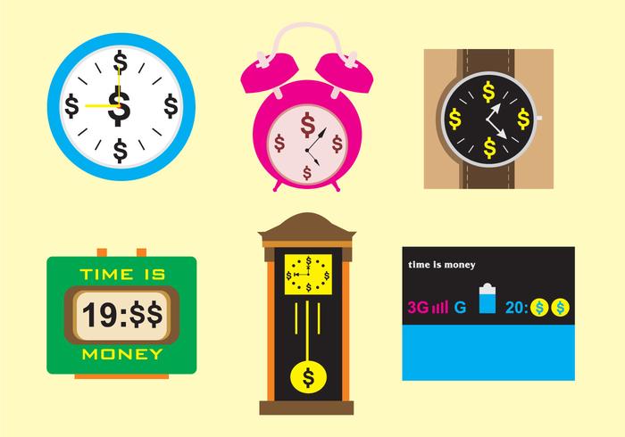 El tiempo es dinero Relojes y relojes vector
