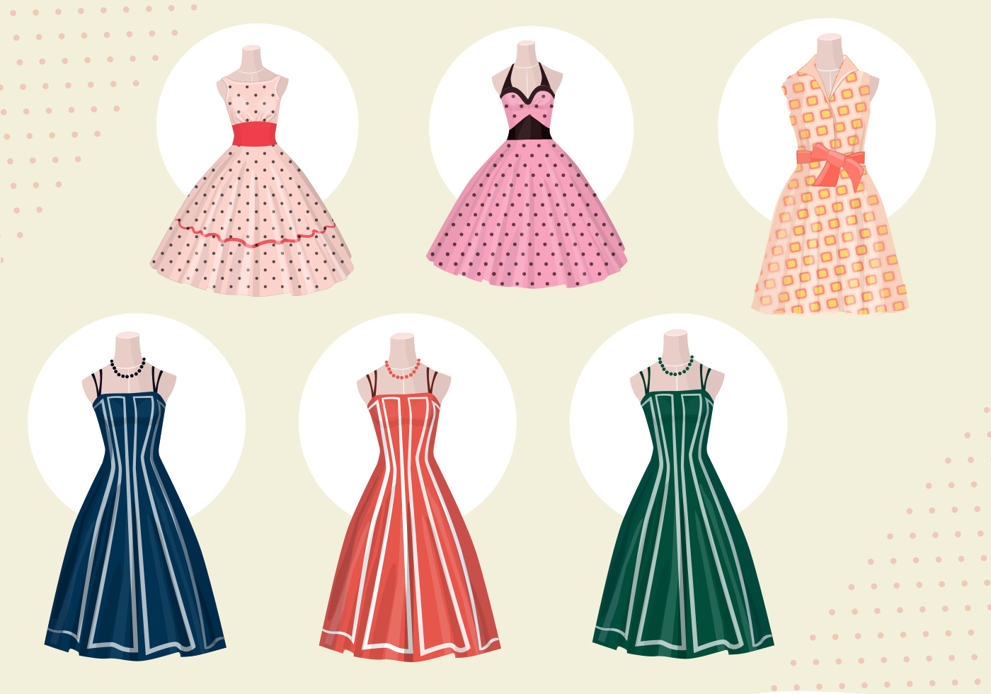 Download Women dress vectors from 50s - Download Free Vector Art, Stock Graphics & Images