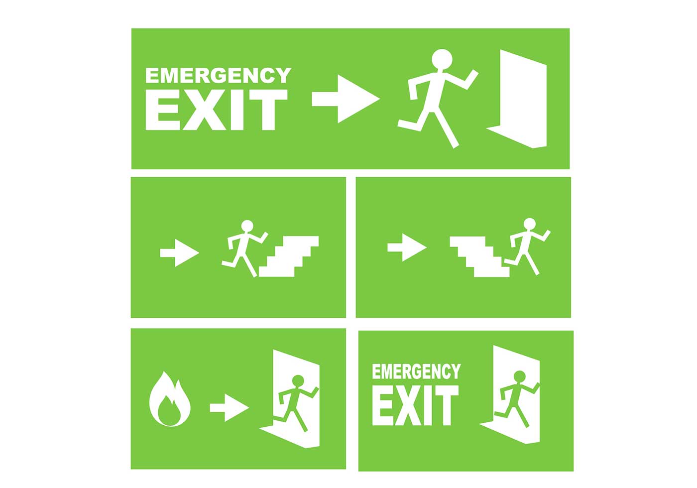 Download Emergency Exit Sign Free Vector - Download Free Vectors ...