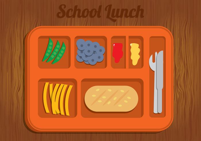 Ilustración vectorial almuerzo escuela vector