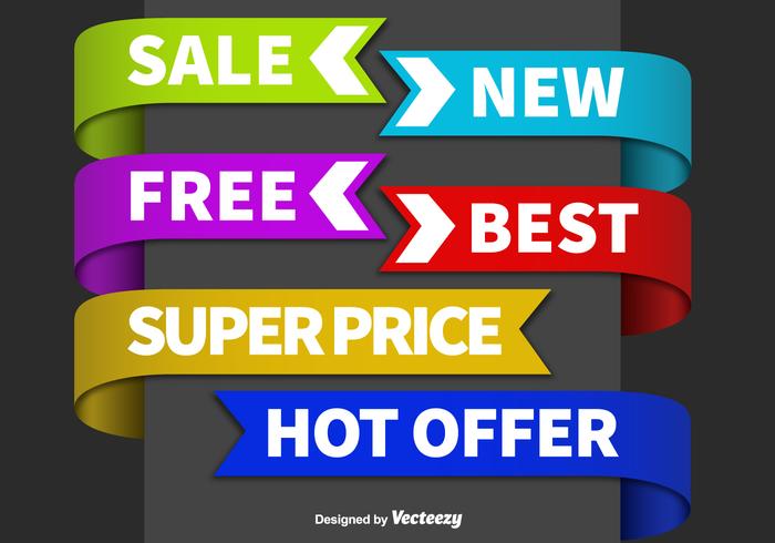 Sale colorful label vectors