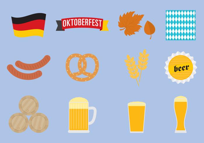 Iconos de Oktoberfest vector