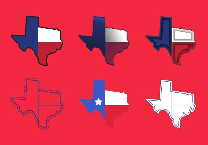 Iconos vectoriales de mapa de Texas # 2 vector