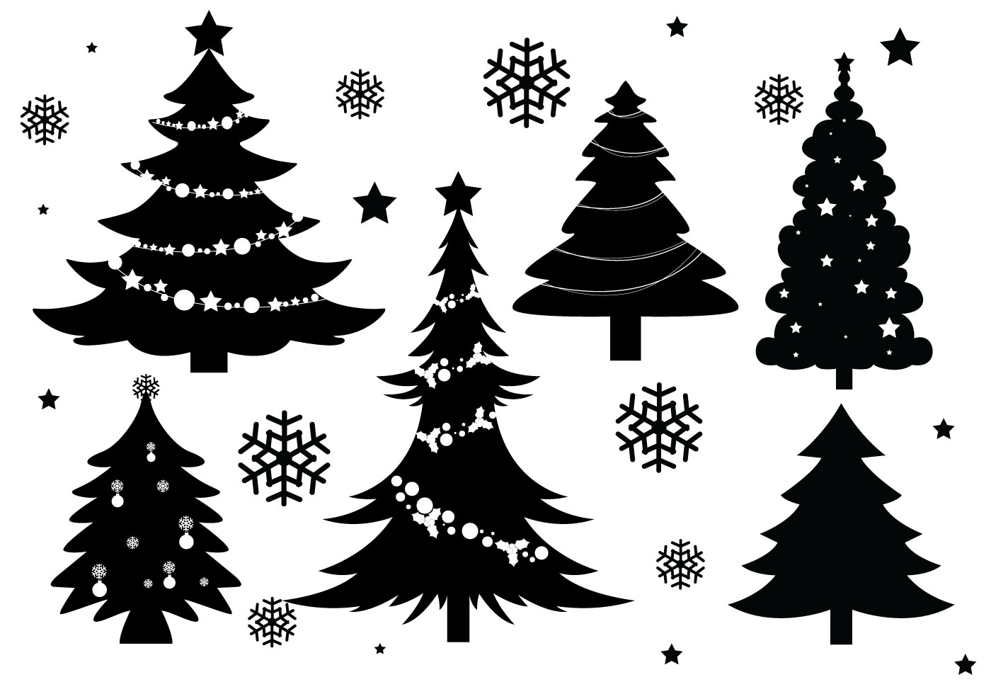 Download Christmas Tree Silhouette Vectors - Download Free Vectors ...