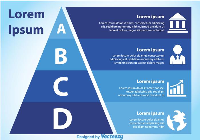 Gráfico azul de la pirámide vector