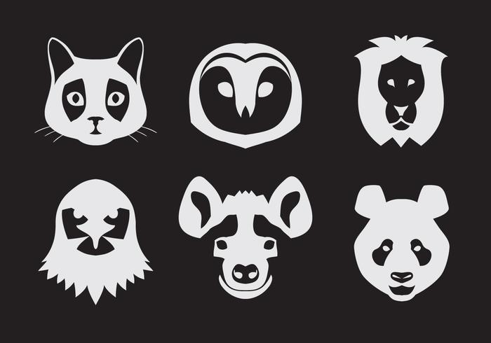 Vector Conjunto de retratos de animales