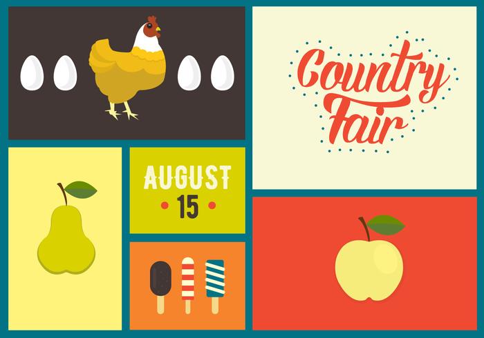 Vector Illustration of Country Fair Symbols