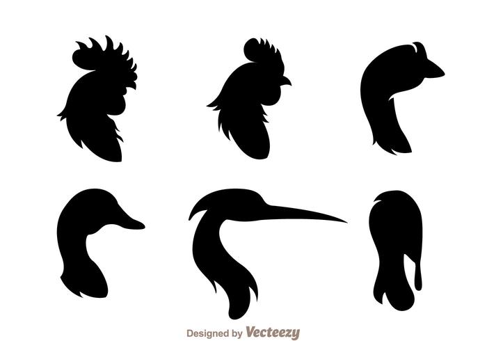 Fowl Head Silhouette vector