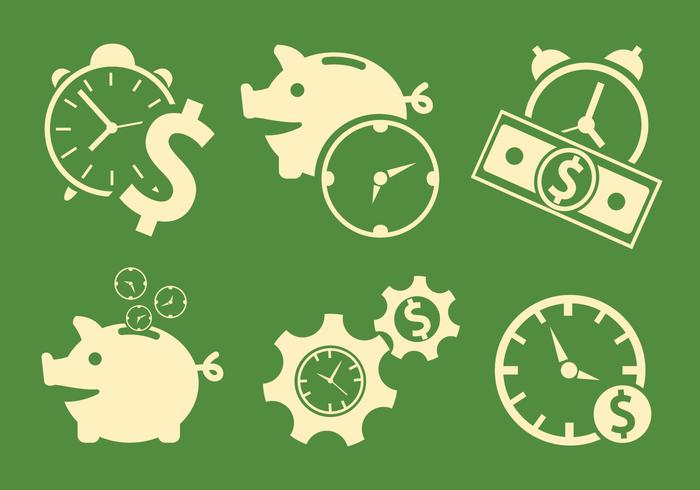 Símbolos de tiempo y dinero vector