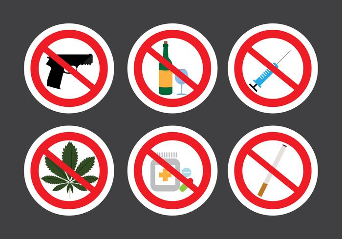 Set of Prohibition Signs in Vector