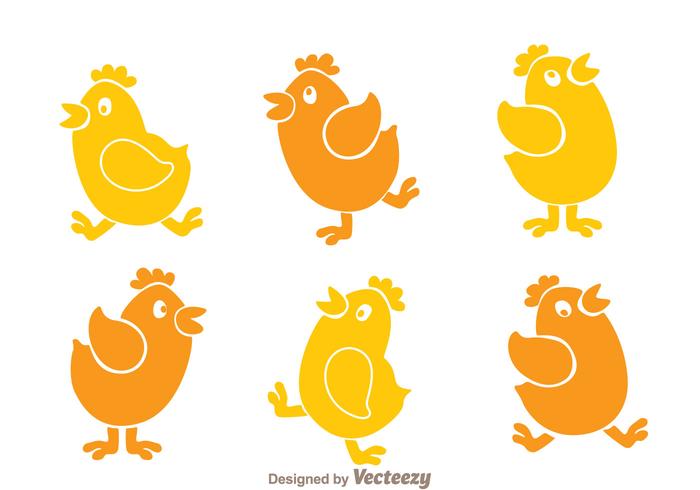 Chicken Cartoon Icons vector