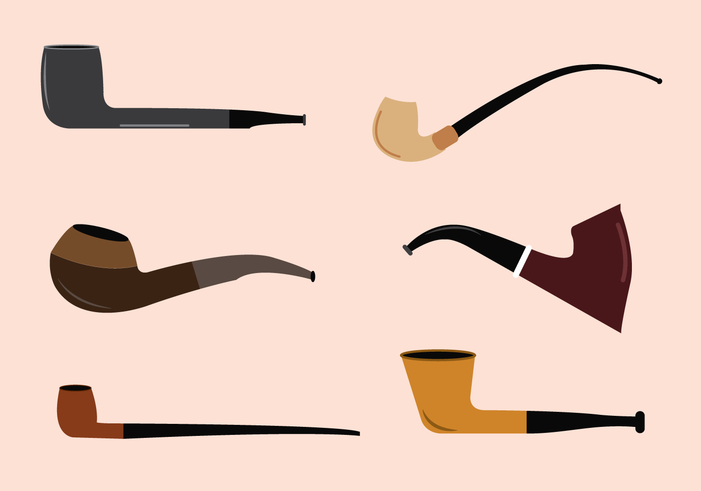 Vector Set of Tobacco Pipes 99026 Vector Art at Vecteezy