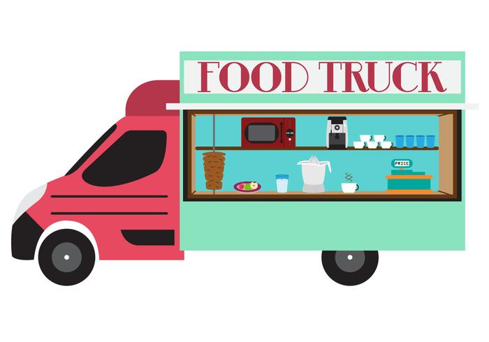 Illustration of Food Truck in Vector