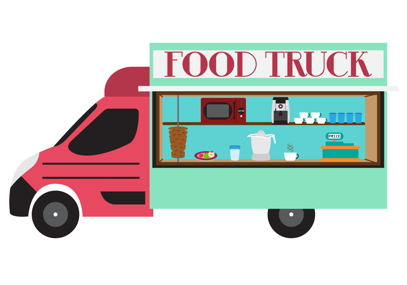 illustration of food truck in vector