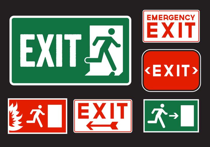 Emergency Exit Signs vector