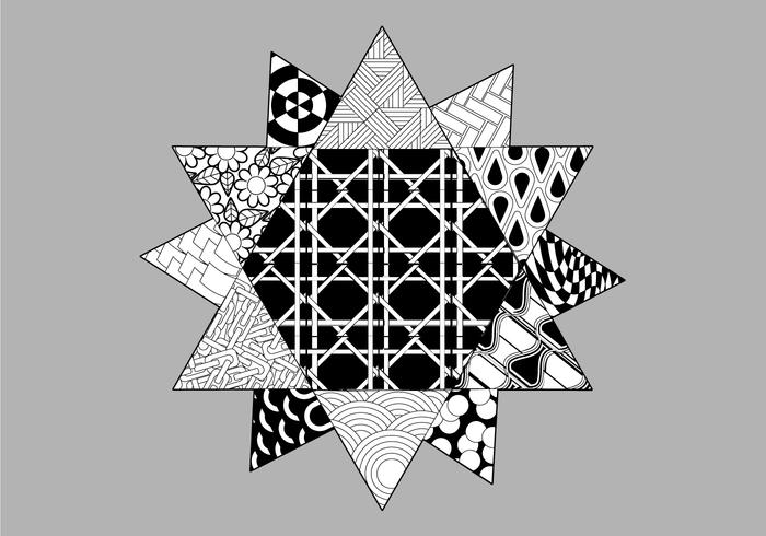 Pattern Filled Coloring Page vector
