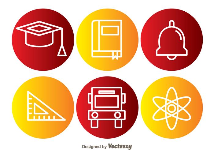 School Element Circle Icons vector