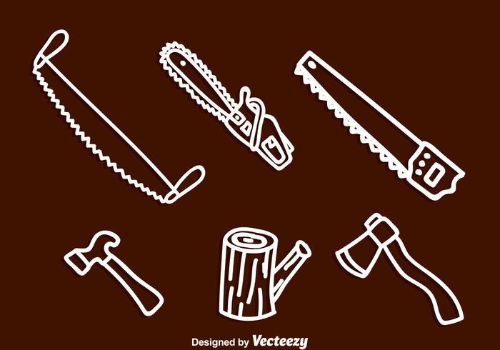 Lumberjack White Icons vector