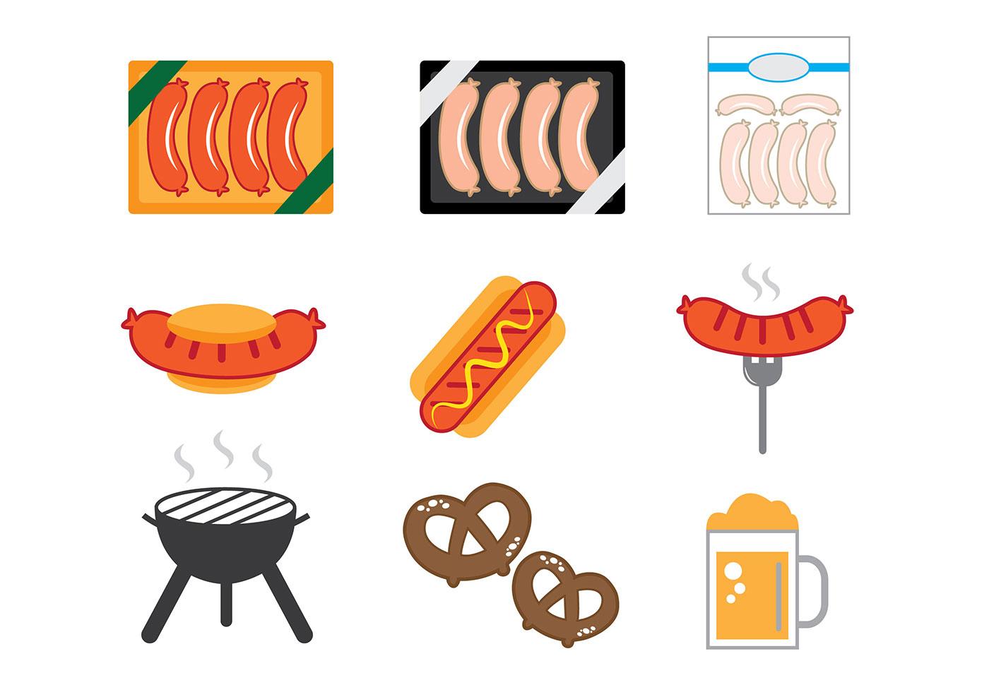 Bratwurst Icons 99073 Vector Art at Vecteezy