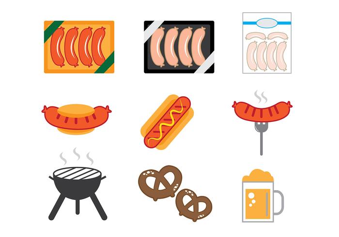 Iconos de Bratwurst vector