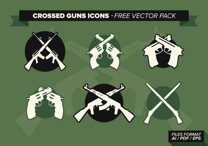 Crossed Guns Icons Free Vector Pack Crossed Guns Icons Free Vector Pack