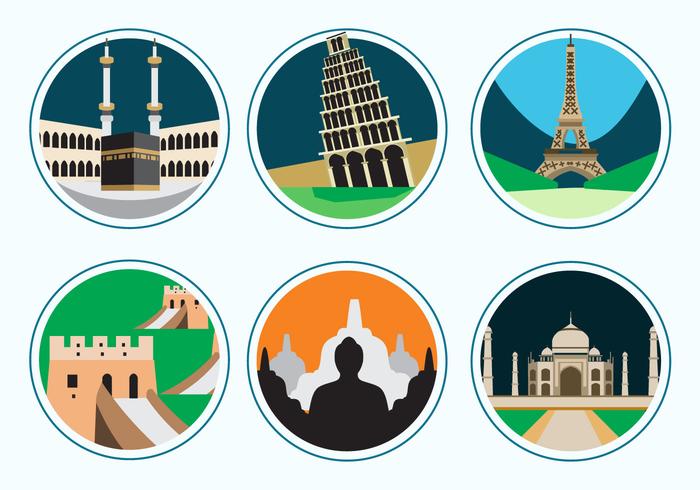 7 Wonders of the World vector