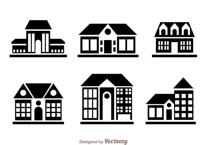 Townhomes Black Icons vector