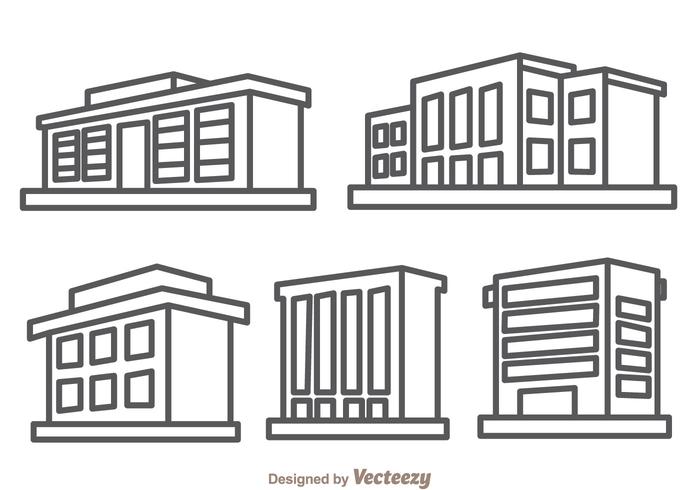 Townhomes Outline Isolated vector