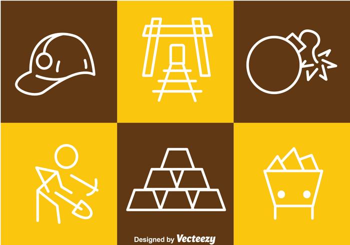 Gold Mine Tin Outline Icons Gold Mine Tin Outline Icons