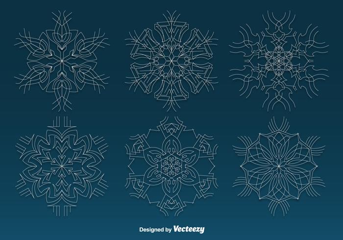 White thin snowflakes vector