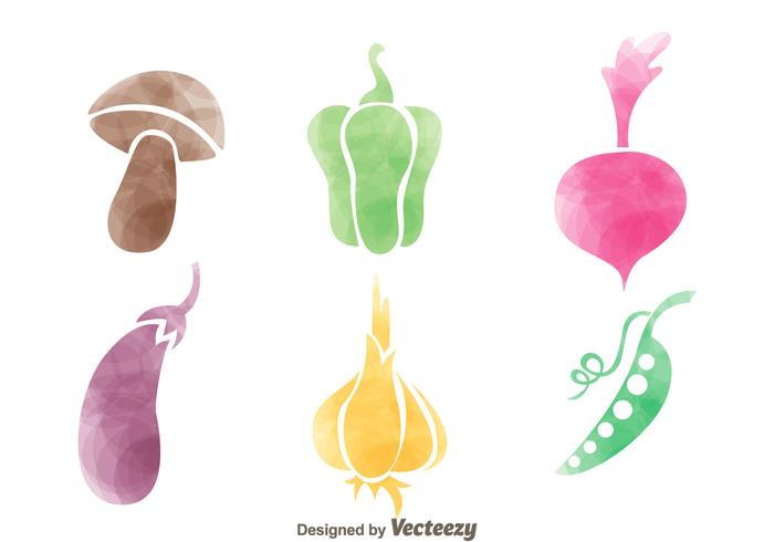 Iconos vegetales coloridos vector