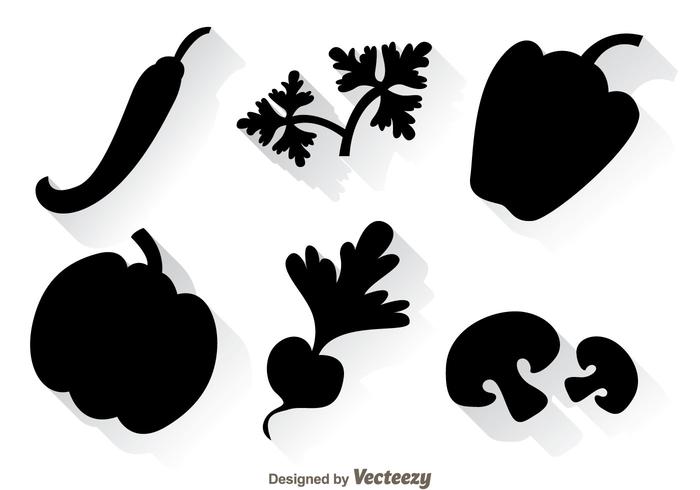 Vegetales Iconos Negro vector