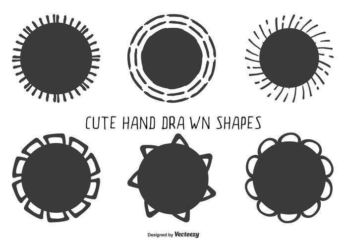 Cute Hand Drawn Style Assorted Shape Set vector