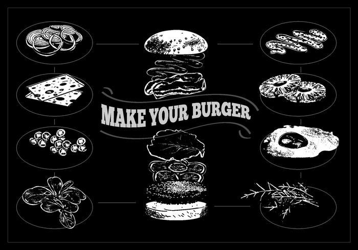 Proceso libre de la hamburguesa Ilustraciones Vectoriales vector