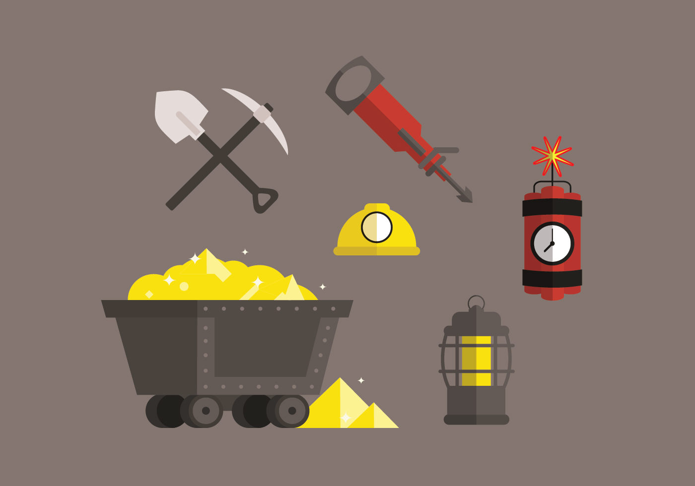 Gold Mine Vector Pack - Download Free Vector Art, Stock 