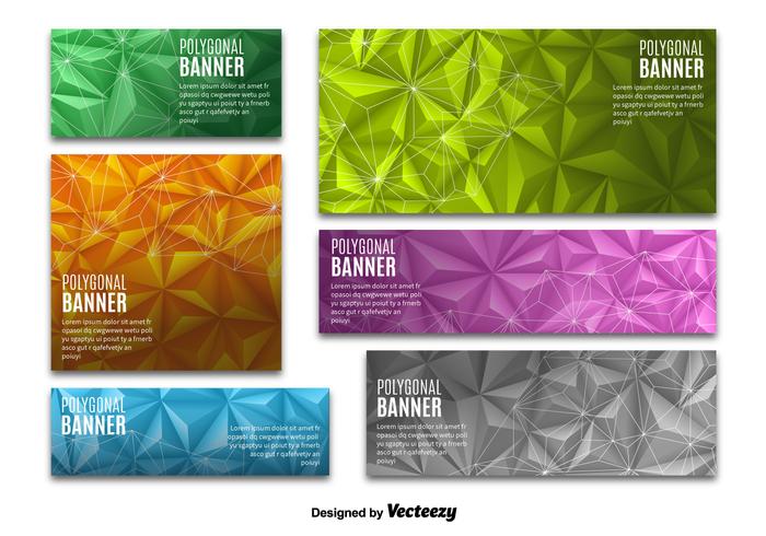 Colorful Polygonal banners vector