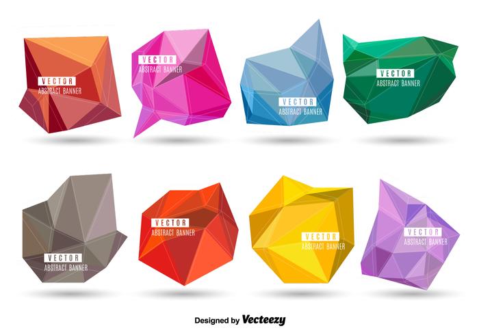 Polygonal banners vector